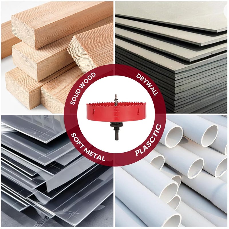 Nexigins 3-Inch & 2-Inch Hole Saw for Recessed Lights and Can Lights - Bi-Metal 3 & 2 Hole Saw with Dust Bowl for 95% Dust Colletcion - Drill Hole Cutter Kit for Wood, Ceiling, Plastic and Metal - Image 5